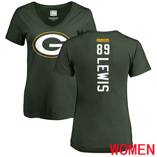 Green Bay Packers Green Women #89 Lewis Marcedes Backer Nike NFL T Shirt